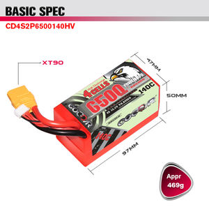 CODDAR เคสแบตเตอรี่ LiPo สำหรับรถยนต์,รุ่น4S 6500MAH HV 15.2V 140C XT90 Wtih Cabled 4S แบบขาสั้นแบตเตอรี่ RC สำหรับ1/8 1/10 RC - Product Image 3