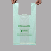 100% Biologisch Afbreekbare Eco-Vriendelijke Boodschappentassen Biologisch Afbreekbare Supermarkt Boodschappentassen Composteerbare T-Shirtzakken