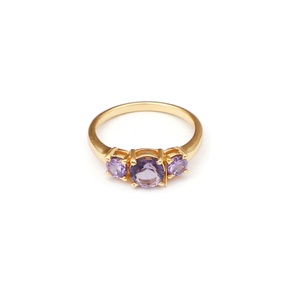 Bague en améthyste violette plaquée or, bijoux à la mode, réglage de broche, bijoux de bague, articles cadeaux pour la fête des mères - Product Image 2
