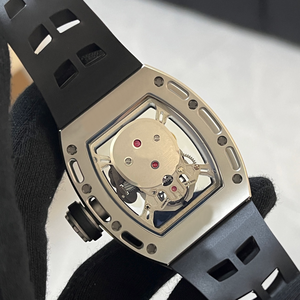 Montre automatique squelette style crâne RM5201, boîtier tonneau en carbone ou titane, verre saphir, bracelet en caoutchouc - Product Image 5