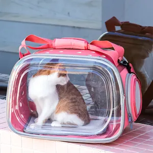 Vente en gros Respirant souple face de voyage espace transparent portable chat chien transporteur pour animaux de compagnie pour chiens