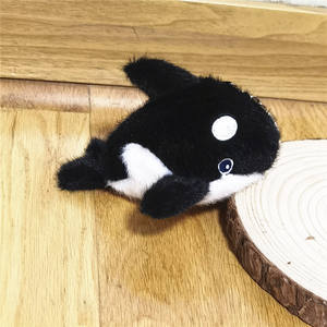 Peluche baleine <span class=keywords><strong>Beluga</strong></span> de 13 cm avec rembourrage en coton et en coton PP, porte-clés et breloque de sac mignons, cadeau pour les fêtes - Product Image 2