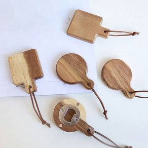 Blank Acacia Wood Beer Bottle Opener with <b>Fridge</b> Magnet and Rope - Product Image 1