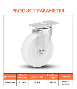 <span class=keywords><strong>5</strong></span> Zoll industrielle <span class=keywords><strong>Nylon</strong></span>-Roller Metallstahl mit Gimbal Rotationsrad-Roller-Top-Stil für Trolley-Roller - Product Image 6