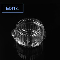 Emballage à clapet rond en plastique PET fruits couche de mousse jetable gâteau hamburger pain emballage boîte M312 314 316 318