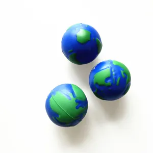 الأزرق كرة أرضية شكل الإجهاد الكرة ، مخصص الطباعة بو لينة كرات الرغوة المطاطية اسفنجي العاب كروية