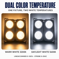 4x100W COB LED Publikums-Blinder-Licht Bühnen-Blinder DMX512 6CH Duale Farbtemperatur Warmweiß Bühnen-Wash-Licht
