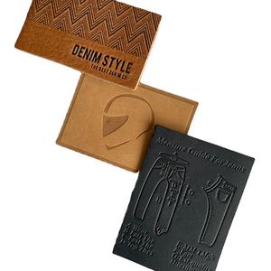 Parche de cuero en relieve personalizado Insignia de cuero real Etiqueta de cuero genuino con parche cosido en relieve para <span class=keywords><strong>Jeans</strong></span>/Denim - Product Image 5