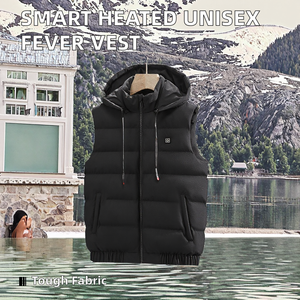 Gilet chauffant intelligent unisexe pour l'hiver avec fermeture à glissière Vêtements d'extérieur décontractés en polyester respirant - Product Image 2