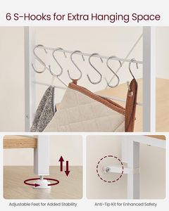 Étagère de rangement de cuisine, armoire îlot Cana, étagère de rangement domestique avec panier en fil métallique, structure en acier + plateau - Product Image 5