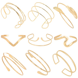 All'ingrosso della moda delle signore della sposa dorato metallo bracciale di apertura onda <span class=keywords><strong>serpente</strong></span> <span class=keywords><strong>braccio</strong></span> bracciale per le donne - Product Image 4