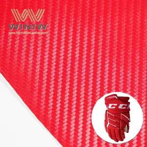 PU Artificial Carbon Fiber Microfiber Leather For Various Uses For Hockey Gloves Shoes Bags Garments Golf Accessories