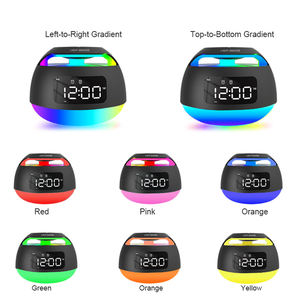 Horloge LED multifonctionnelle Haut-parleur à dents bleues Lumière ambiante RVB Réveil Hi-Fi Haut-parleur BT Réveil avec éclairage d'<span class=keywords><strong>ambiance</strong></span> - Product Image 5