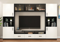 Meuble TV en bois massif, style ferme minimaliste moderne, pas cher, pour salon - Montage facile