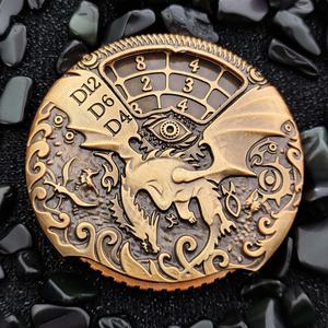 Spinner de Metal con Dados de Ruleta 7 en 1 con Diseño de Dragón Maldito de DND para Calabozos y Dragones - Product Image 5