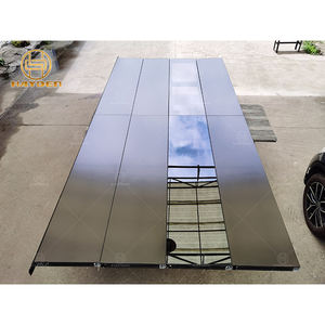 باب مرآب كهربائي معزول مقاوم للماء لنظام الألومنيوم بالكامل ، باب مرآب بمرآة سوداء ، لوح زجاجي بمحرك مزدوج ، باب مرآب - Product Image 5