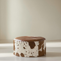Pouf en similicuir, repose-pieds doux et moelleux à imprimé vache, tabouret rembourré pour canapé, lit et mobilier – Vente en gros