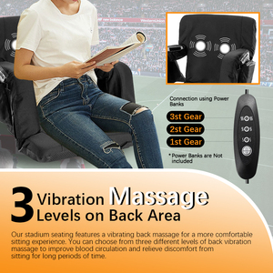 Einstellbare faltbare beheizte Sitze mit drei Gängen bewegliche Stühle für Fußball-<span class=keywords><strong>Massage</strong></span> Stadion Sport- und Unterhaltungsprodukte - Product Image 2