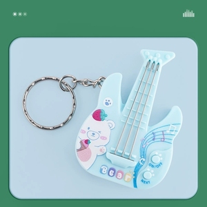 Wholesale Mini Electric Guitar Shaped Keyring Playable String Music Toy Cartoon Animal <b>Backpack</b> For <b>Children</b> Key Accessories - Product Image 6