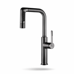 Rubinetto da <span class=keywords><strong>Cucina</strong></span> Gunmetal a Doppia Curvatura con Testa Fissa, Nero Spazzolato, Cinque Getti, per Cucine Moderne - Fornitore all'Ingrosso - Product Image 1