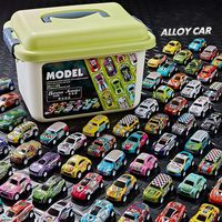 Ensembles de voitures de friction en métal, édition collector de 30 voitures de course en alliage, jouets pour enfants avec baril de rangement