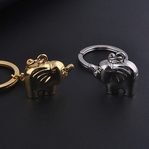 Llaveros de elefante 3D personalizados Llavero de regalo promocional Llavero de metal Elefante lindo Forma de animal Llaveros de protección de animales del mundo