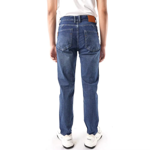 Custom Factory Men's New Style <b>Light</b> Blue Denim Jeans 100% Cotton Casual Slim Straight Pants Embroidered Technics Long <b>Trousers</b> - Product Image 6