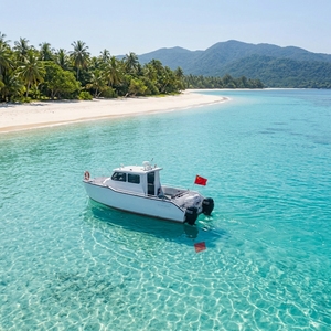 Bateau de pêche en catamaran en aluminium certifié CE de 10 mètres, 12 sièges passagers, deux moteurs hors-bord pour la navigation en haute mer - Product Image 2