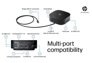 Estación de acoplamiento Laptop <span class=keywords><strong>Usb</strong></span> Hub Adapter Multi Port <span class=keywords><strong>Usb</strong></span> para <span class=keywords><strong>HP</strong></span> G5 5TW10AA Dock <span class=keywords><strong>Station</strong></span> Multiport Adapter - Product Image 5