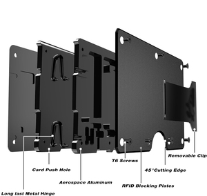 กระเป๋าสตางค์อะลูมิเนียมบางเฉียบ ป้องกัน RFID สำหรับผู้ชาย แบบมีบานพับ ใส่บัตรเครดิตได้ พร้อมที่หนีบเงิน - Product Image 2