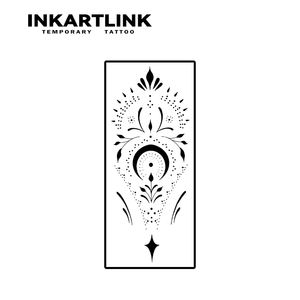 Autocollant de <span class=keywords><strong>tatouage</strong></span> semi-permanent réaliste <span class=keywords><strong>Mandala</strong></span> Lune Géométrique, longue durée 2 semaines (15 jours), art corporel pour femmes, <span class=keywords><strong>bras</strong></span>, vente en gros - Product Image 3