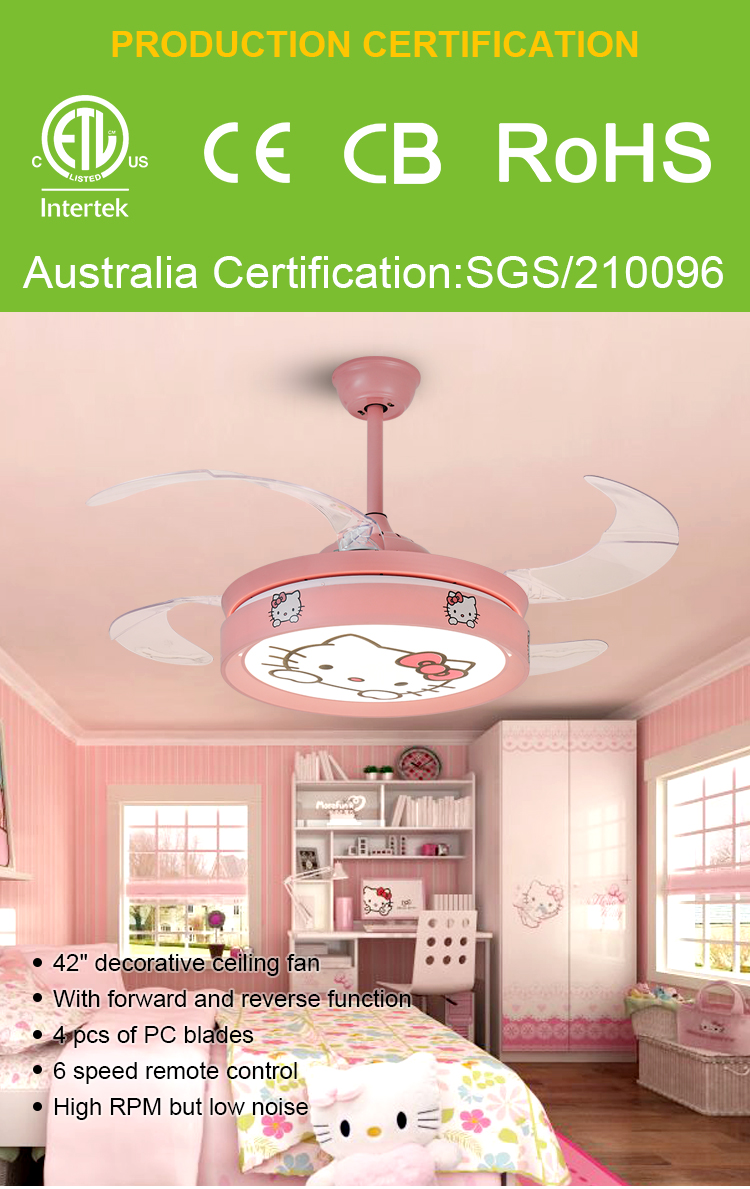 Breezelux 3 lighting effects children's bedroom light with fan