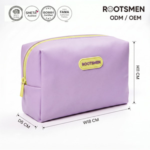 กระเป๋าคลัทช์หนัง PU รุ่น BSCI Elegant สีม่วง พร้อมซิป สำหรับจัดเก็บเครื่องสำอางประจำวันและพกพาเดินทาง - Product Image 1