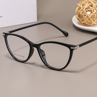Nouveau rétro TR90 Prescription lunettes oeil de chat W9016BL solide diamant forme de visage à la mode Internet célébrité sans maquillage Option pour