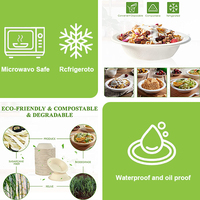 Bols jetables ronds de 12 oz en fibre moulée de bagasse de canne à sucre compostable, biodégradables et écologiques pour soupes et salades