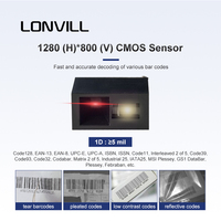 LONVILL OEM Mini Escáner de Código de Barras 1D Integrado en Kiosco, Módulos de Escáner de Código de Barras Uart Más Pequeños, Motor Lector de Códigos de Barras