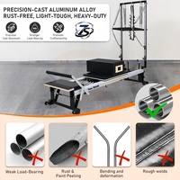 Machine de Pilates Reformer en aluminium durable, réglable et multifonctionnelle, avec demi-tournebille à ressorts, portable, équipement de fitness pour la maison