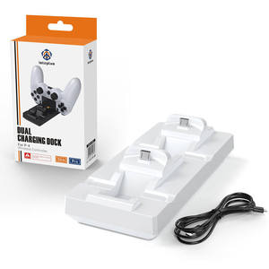 Giá rẻ Dual Trạm Sạc cho P4 trò chơi điều khiển 2 trong 1 ABS sạc không dây Dock HUB cho P4 Gamepad chơi game phụ kiện - Product Image 1