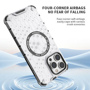 <span class=keywords><strong>Funda</strong></span> de teléfono transparente a prueba de golpes de lujo para Iphone 12 13 14 15 16 Pro Max <span class=keywords><strong>funda</strong></span> trasera magnética de carga inalámbrica <span class=keywords><strong>Funda</strong></span> - Product Image 3