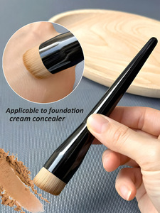 Single Black Slanted Foundation Contour Brush Double Sided Nylon Hair Professional Travel Face <b>Makeup</b> <b>Tool</b> - Product Image 3