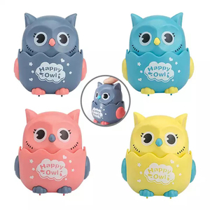 Bemay Toy Press <span class=keywords><strong>and</strong></span> <span class=keywords><strong>Go</strong></span> Toys Cabeza de rotación de 360 grados Animal Cute Cartoon Press Sliding Owl Toy para niños - Product Image 1