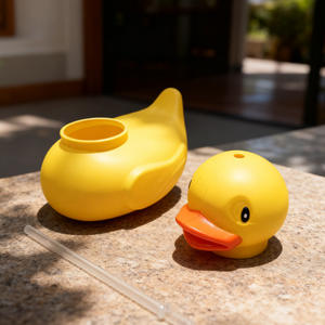 Vaso de Plástico Personalizado de 1000 ml con Forma de Pato, con Tapa y Pajita |   Vaso de Té de Burbujas con Diseño Creativo de Animales y Gran Capacidad para Niños - Product Image 4