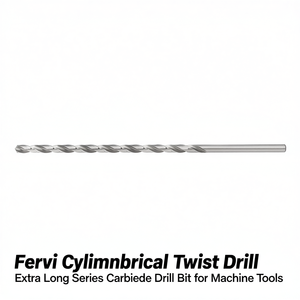 Broca cilíndrica de carburo Fervi, serie extra larga, para máquinas herramienta - Product Image 2