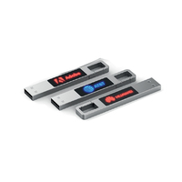 Memoria USB Retráctil con Logotipo Iluminado, Pendrive Deslizable con Orificio para Llavero, Memoria USB Personalizada con Logotipo LED Brillante