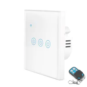 EU/UK Smart Switch Alexa RF433 No Neutral Tuya Control Works With Google 3 Gang Smart Life Home Light WiFi Touch Switches