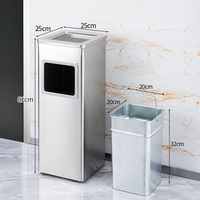 Poubelle sur pied haute capacité, élégante en acier inoxydable pour restaurant, centre commercial et immeuble de bureaux