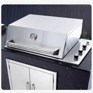 Hot Sale Bbq Grills Rvs Rvs 3 Branders Gas Barbecue Keuken Eiland Outdoor Barbecue Rookloze Grill