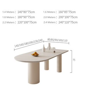 Italian Minimalist Solid Wood Veneer <b>Painted</b> Base Frame Rock Slab Countertop Modern Luxury Restaurant Dining Table - Product Image 3