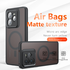 Pour Realme <span class=keywords><strong>GT</strong></span> 7 GT5 Pro / <span class=keywords><strong>GT</strong></span> 7T 6T / Neo7 / <span class=keywords><strong>GT</strong></span> Neo6 SE étui magnétique mince clair mat PC dos antichoc couverture de charge sans fil - Product Image 3