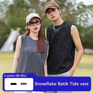 Xsunwing unisexe coton haute rue extérieur lavé hommes lavé Vintage t-shirt gilet sans manches Streetwear Hipster débardeur MBY5508 - Product Image 3